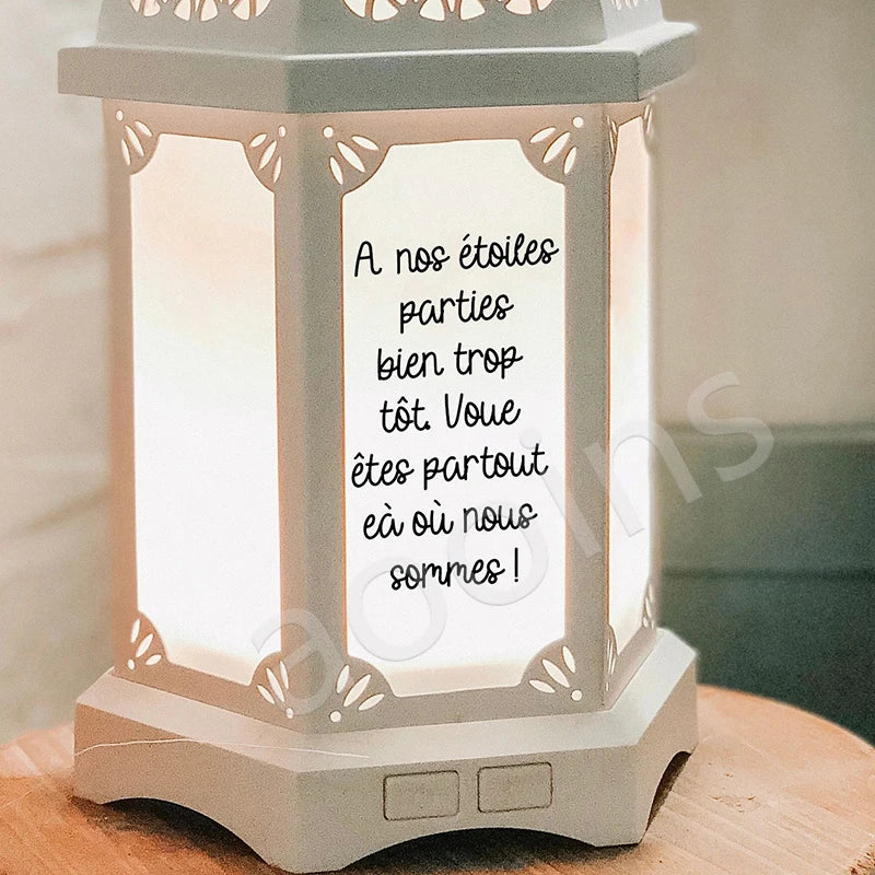 French Lantern Memorial Vinyl Decal Sticker | Wedding and Remembrance Wall Decor alternate view