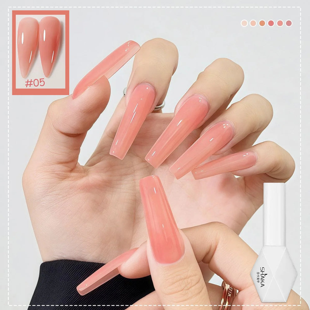 1-6pcs SHAKA Spring Ice Skin Naked Pink Gel Nail Polish 2026 New Style Versatile And alternate view