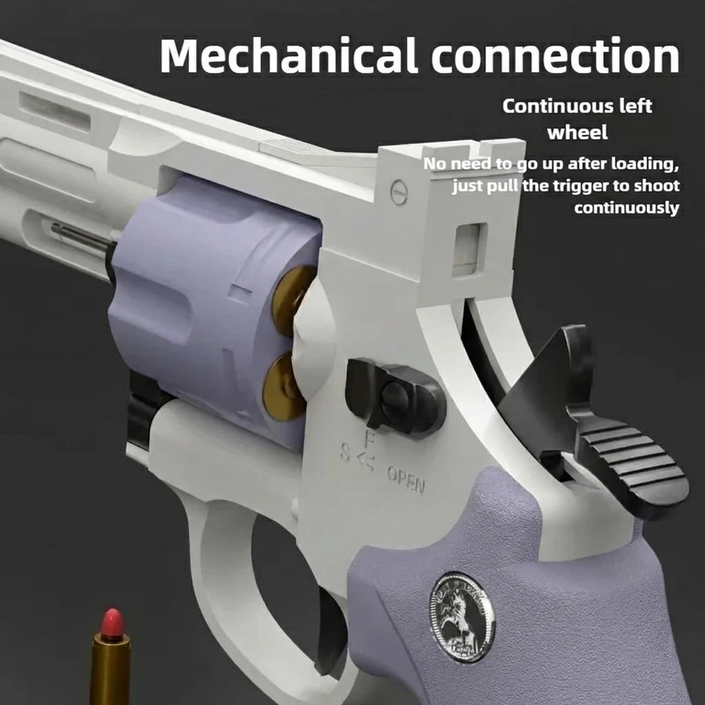 Soft Bullet Toy Gun ZP5 | Revolver Mechanical Continuous Shooting Launcher for Kids close-up view