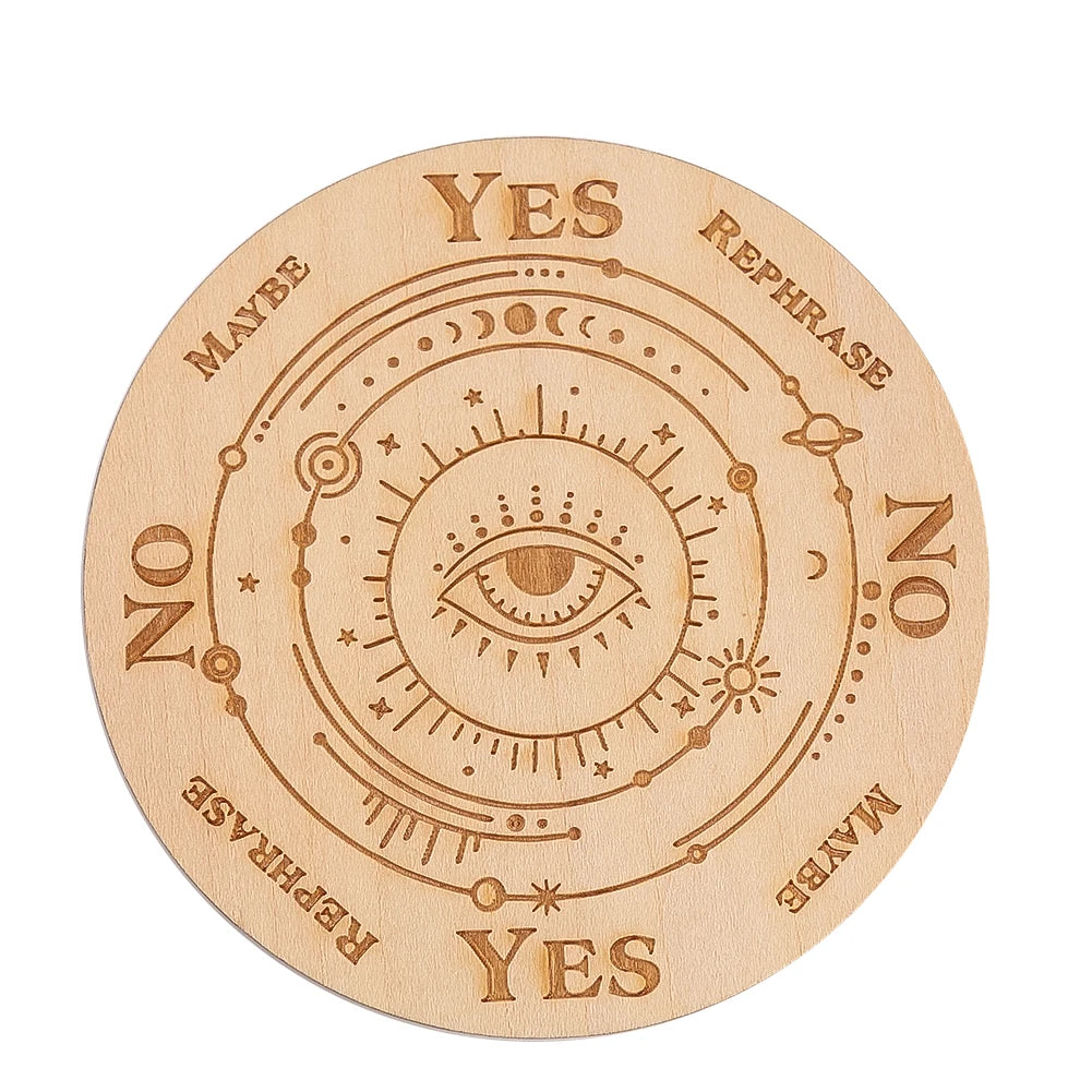 10cm Crystal Grid Wooden Display Board | Laser Engraved Spiritual Decor alternate view