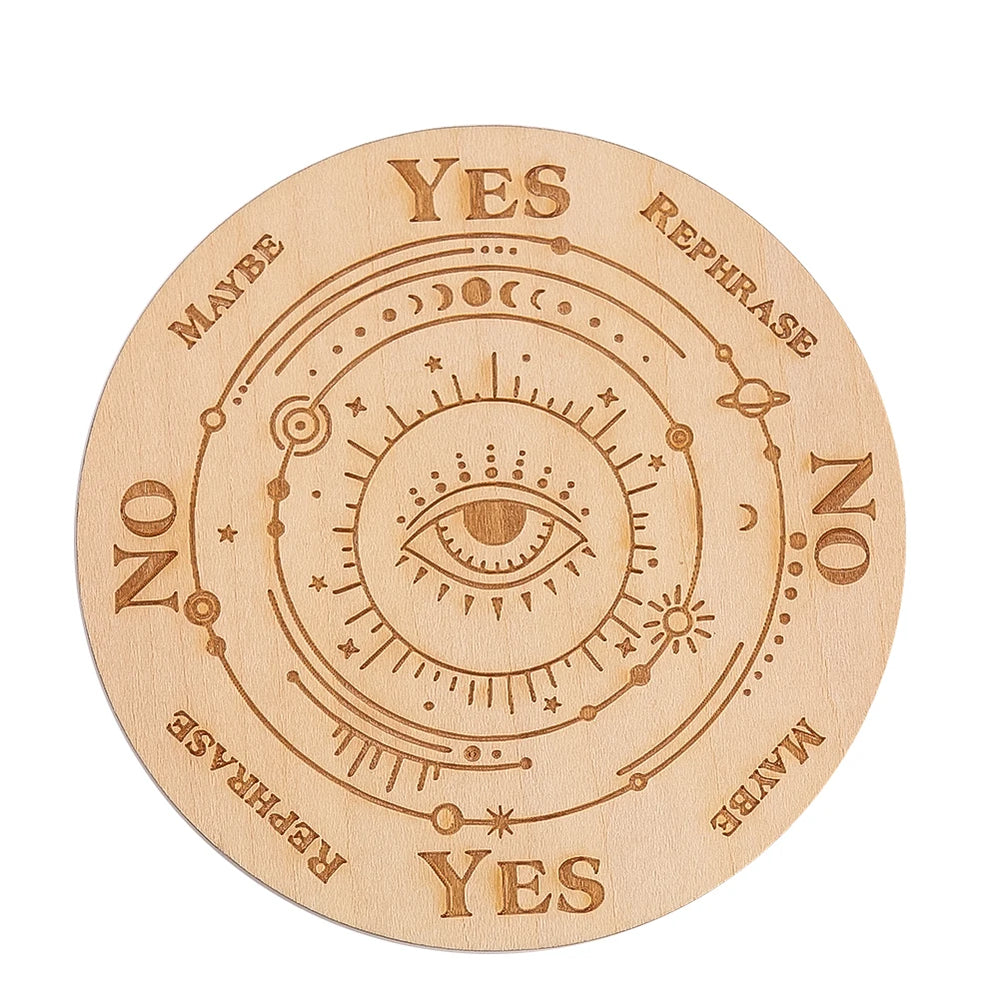 10cm Crystal Grid Wooden Display Board | Laser Engraved Spiritual Decor alternate view