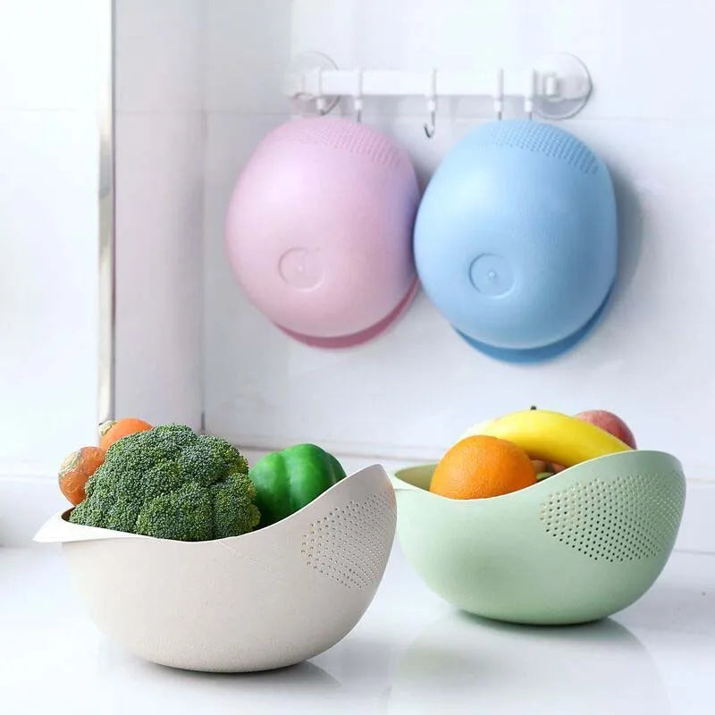 Basket Colander Plastic Sieve Fruit Vegetable Bowl Drainer Cleaning Tools Home Kitche lifestyle view