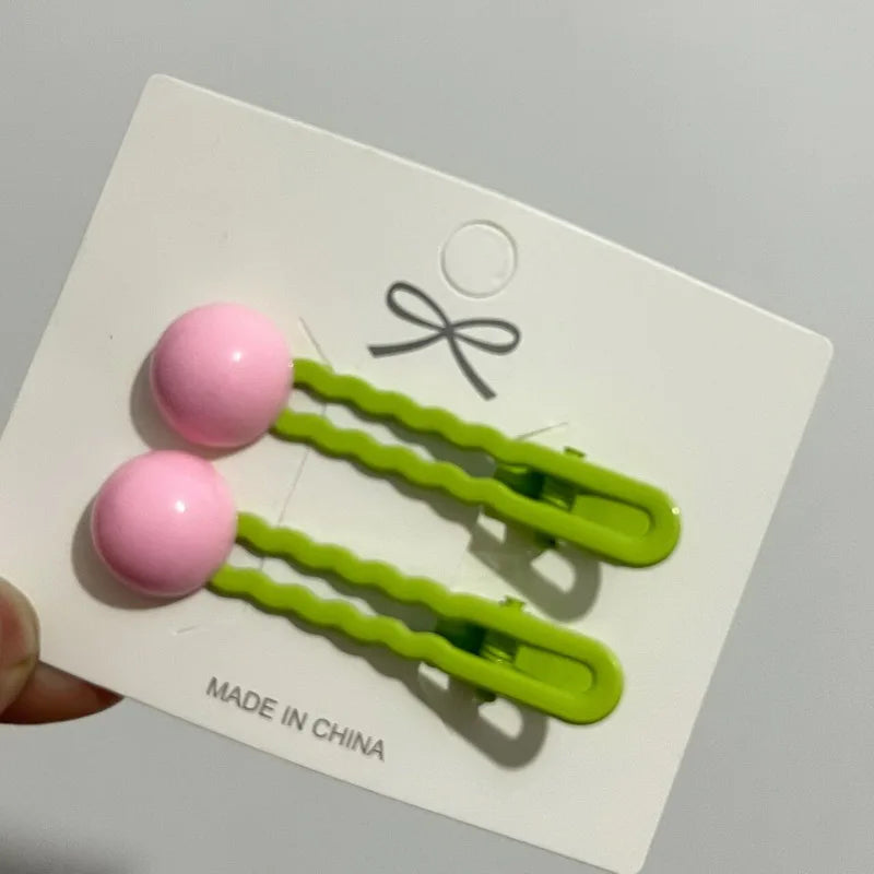 2Pcs/Set Simple Hair Clips For Girls Cute Hair Barrettes Baby Hairpins Kids Headwear Cli detail view