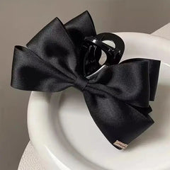 French Elegant Hair Clip Black Bow Claw Clip Women Girl Back Of Head Tie Hairpin Fashion Hair Accessories