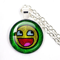 Funny Meme Cartoon Pendant Necklace | Unisex Fashion Jewelry Gift close-up view