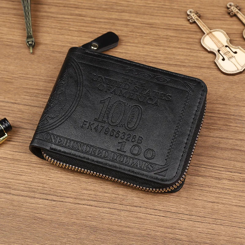 CEXIKA PU Leather Men's Wallet | Zipper Clutch Money Clip Card Holder additional angle