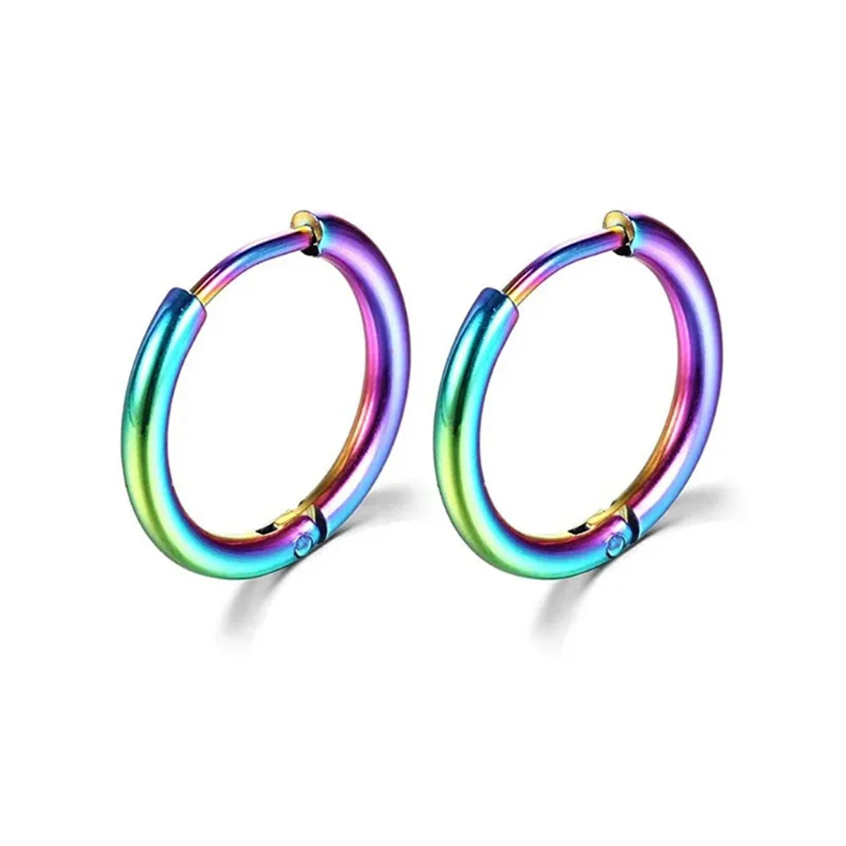 2/8Pcs Fashion Simplicity 316L Stainless Steel Small Hoop Earrings, Cartilage Tragus C close-up view
