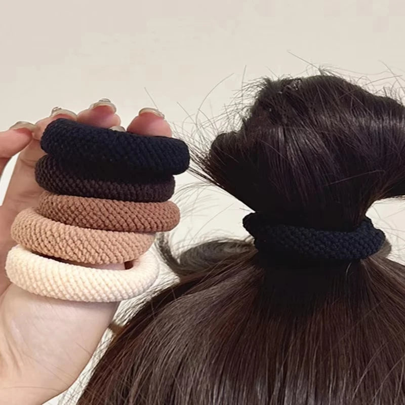 5/10 Mix Color High Elasticity Thickened Versatile Simple Scrunchies Hair-Friendly Ra alternate view