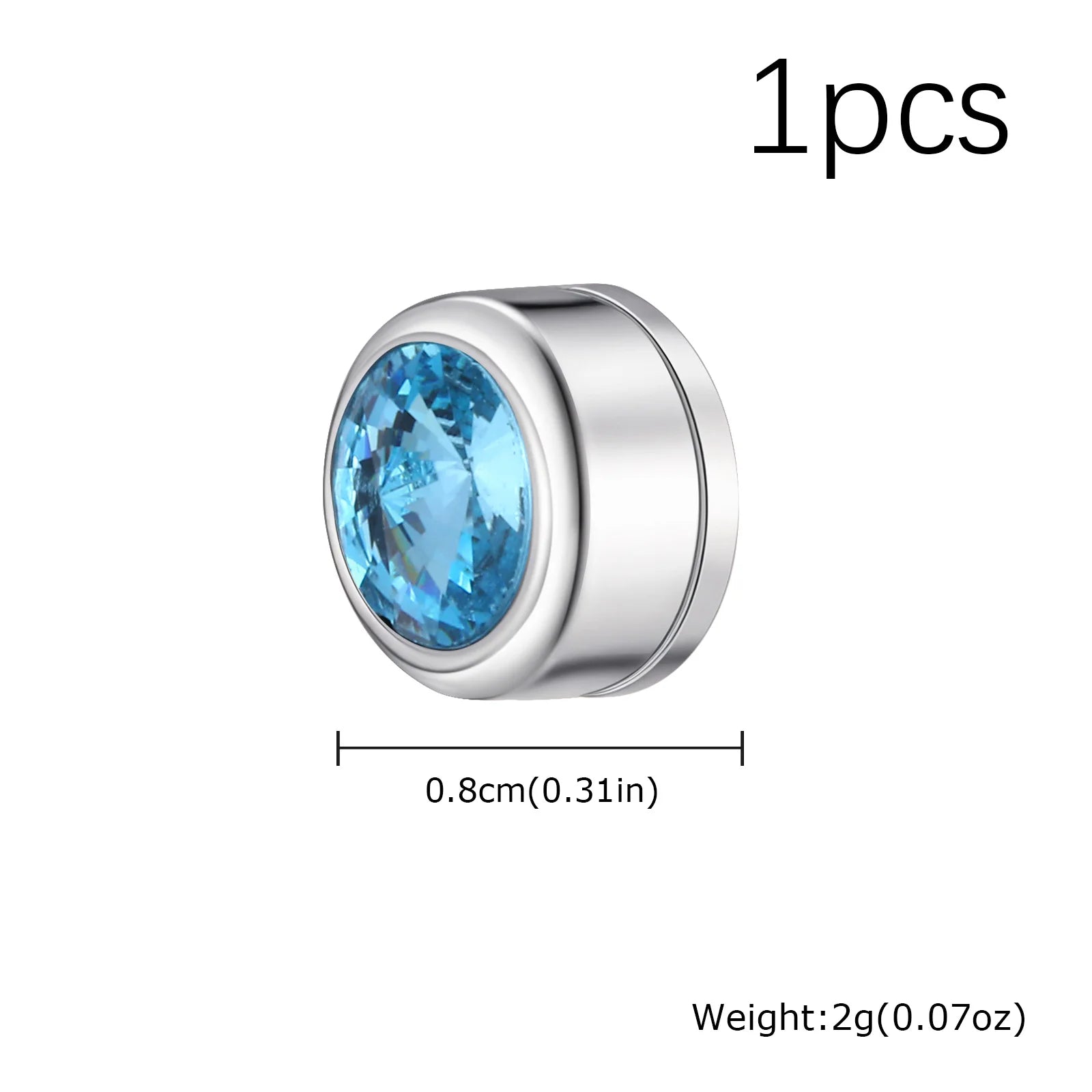 Magnetic Zircon Stud Earrings for Men,8mm Hypoallergenic Stainless Steel Non-Pierced alternate view