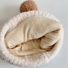 Little Bear Baby Knit Hat | Windproof Winter Cap with Ear Protection for Boys and Girls detail view