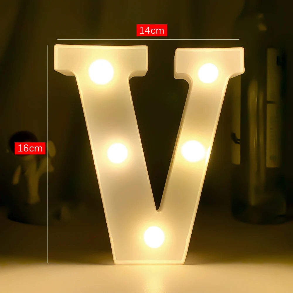 Creative Luminous Letter Night Light | Battery-Powered LED Decor for Parties alternate view