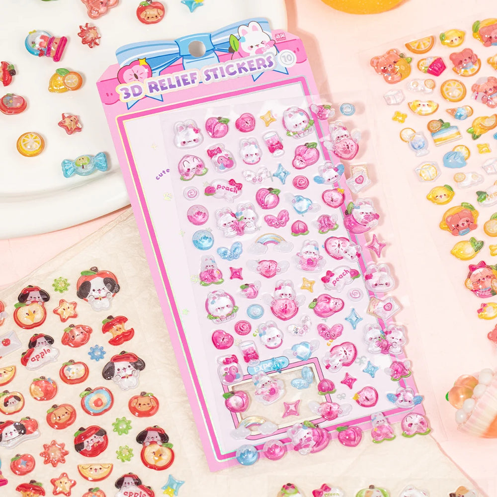 Mr.Paper 3D Relief Bead Stickers | Sweet Candy Party Series Kawaii Decor