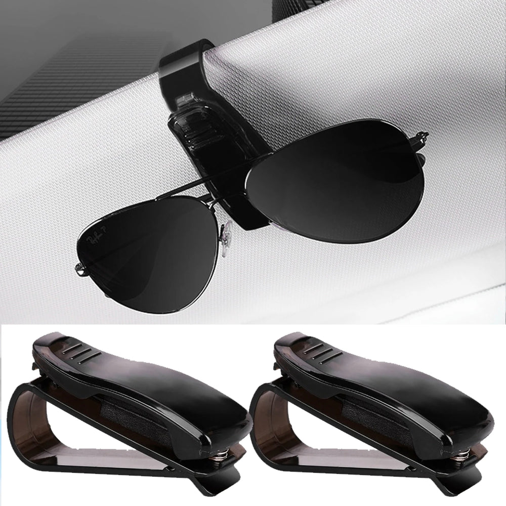 Sunglasses Holder Is Suitable for Car Sun shades Magnetic Leather Sunglasses Clip and lifestyle view