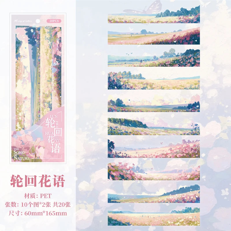 Natural Scenery Sticker Pack | 20 Landscape Stickers for Junk Journal and Scrapbooking close-up view