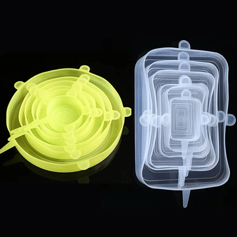 6 Pcs Silicone Cover Stretch Lids for Kitchen Microwave Food Covers Bowl Caps Elast additional angle