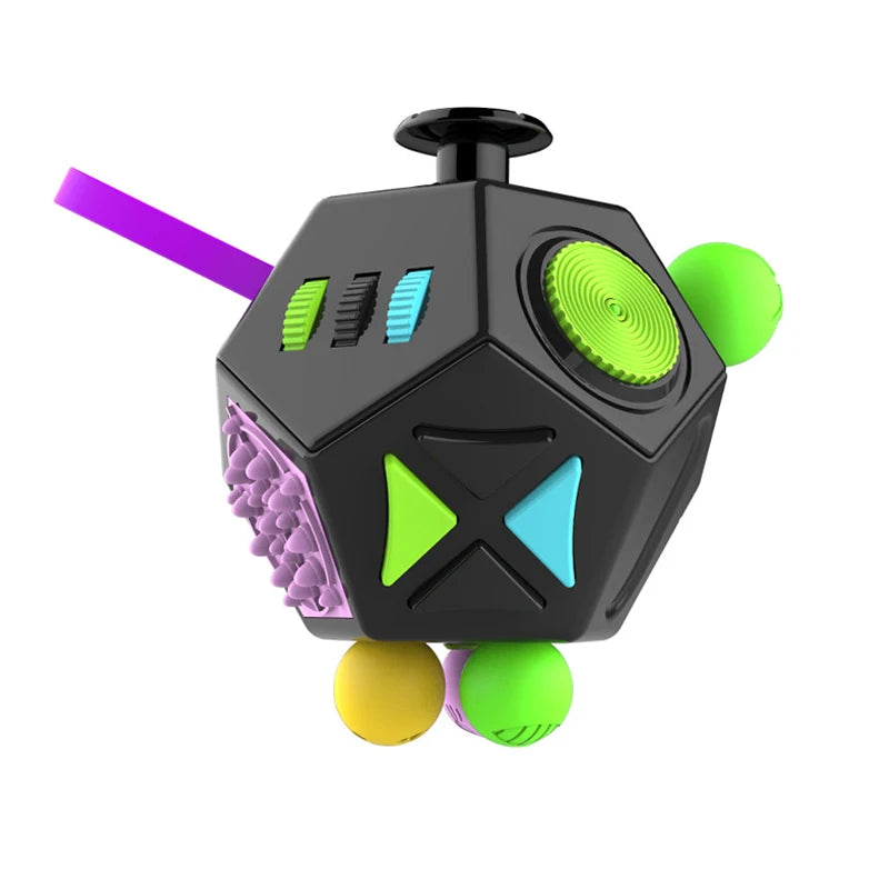 6/12 Sides Rainbow Fidget Cube | Decompression Sensory Toy for Anxiety and ADHD alternate view