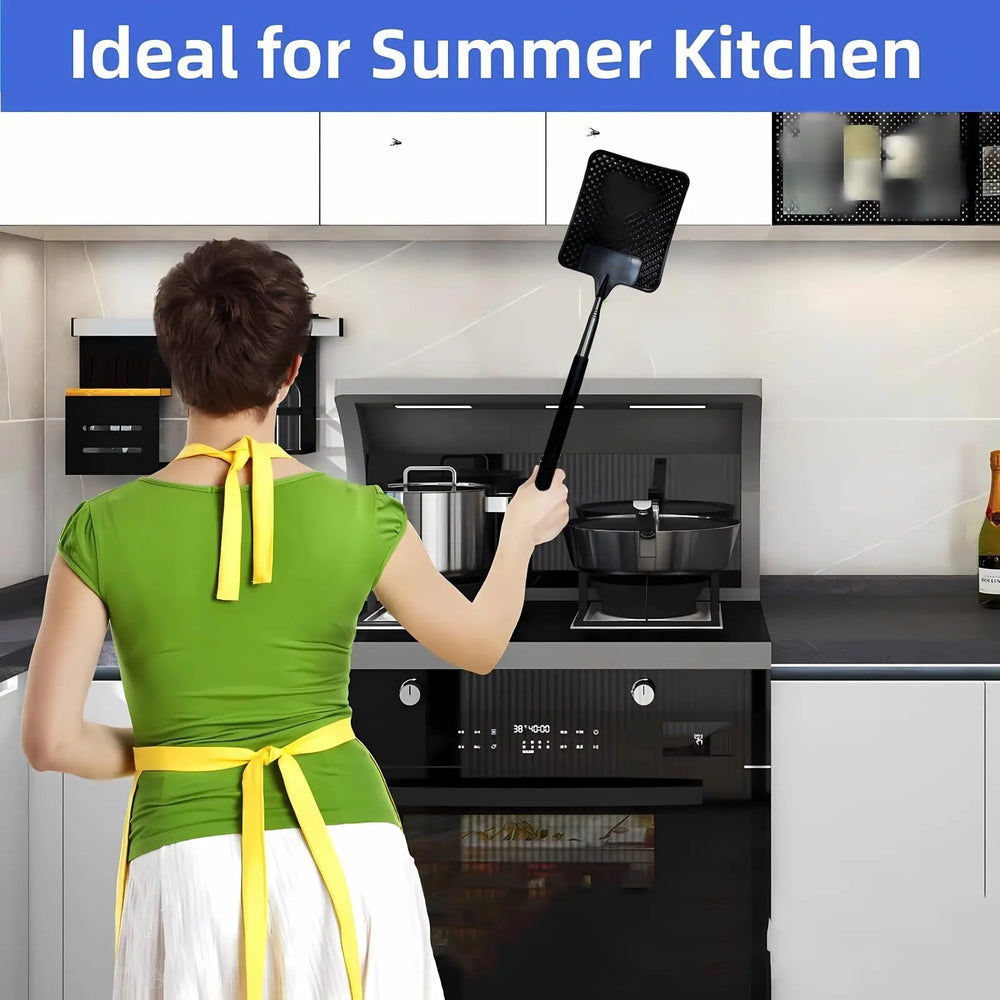 Extendable Fly Swatter | Mosquito Swatter with Stainless Steel Handle detail view