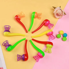 10pcs Suspended Blow Pipe Blow Ball Rod Game Children Balance Training Floating Blowi alternate view