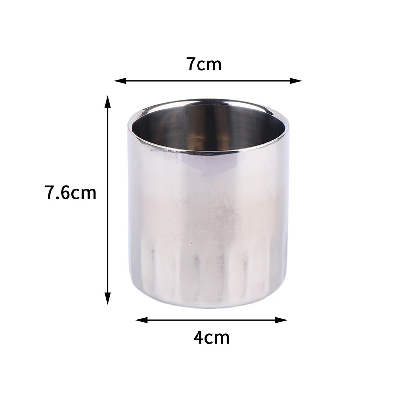 1PC For Home Office Tea Beverage Beverage Mugs Double Layer Wine Cups Stainless Steel alternate view