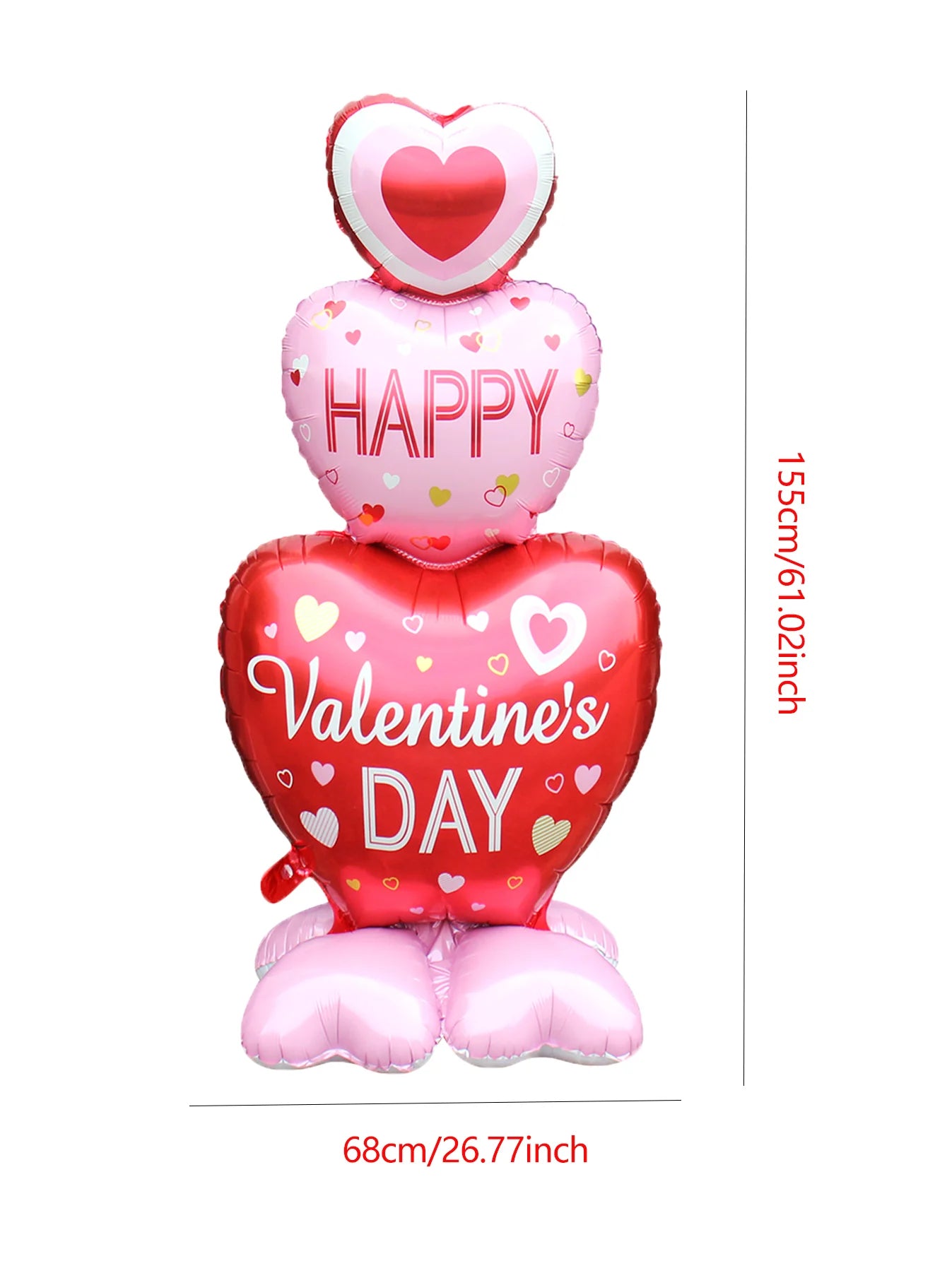 Love Heart Bear Balloon with Stand | Valentine's Day Decor detail view