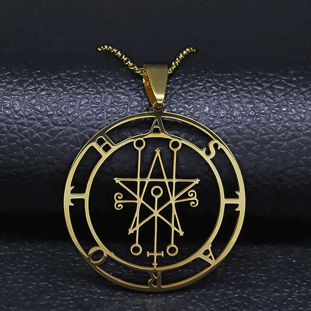 Astaroth Sigil Goetia Stainless Steel Necklace Solomon Demon Seal Satan Sigil satan additional angle