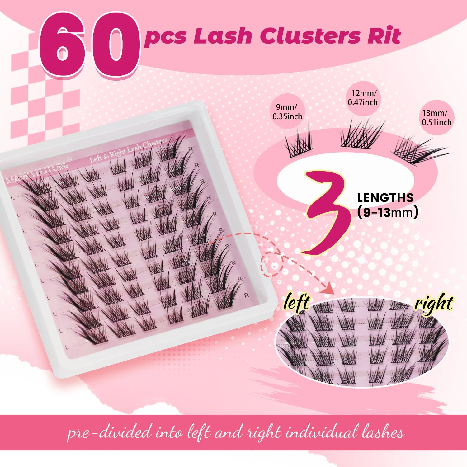 Natural Eyelash Clusters DIY 3D Cat Eye Lashes | C Curly Individual Lashes additional angle