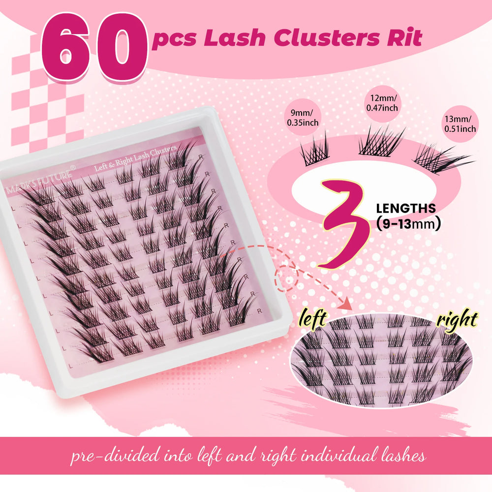Natural Eyelash Clusters DIY 3D Cat Eye Lashes | C Curly Individual Lashes additional angle