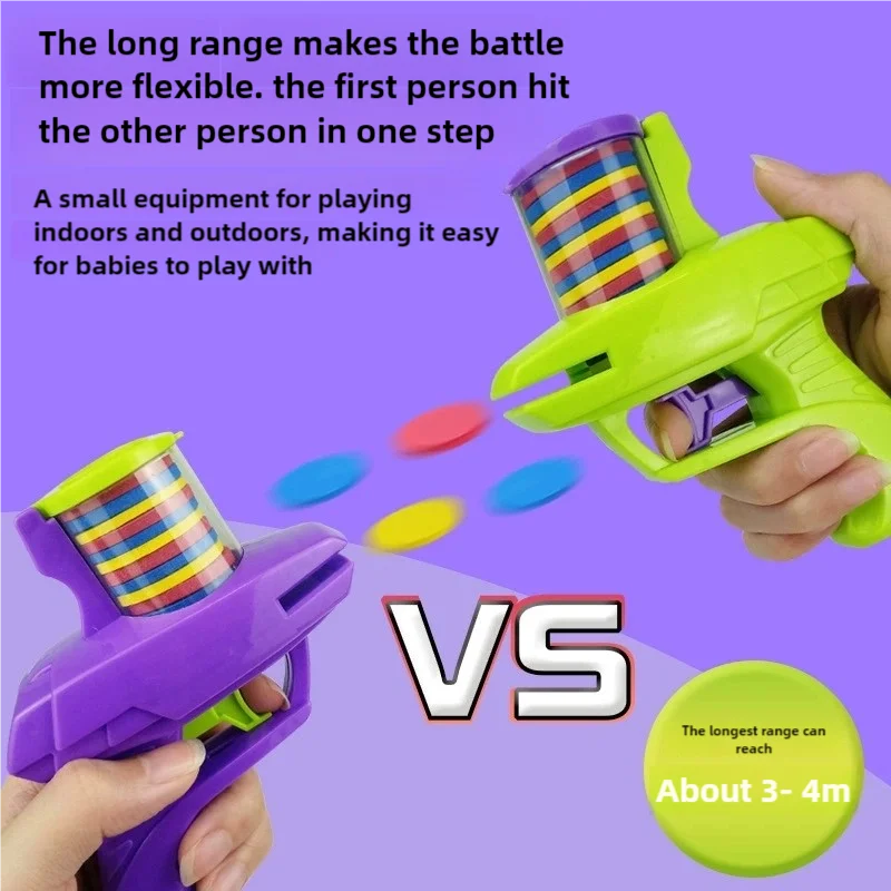 1pc Foam Disc Launcher Flying Disc Handheld Shooter Indoor Shooting Game Outdoor Back lifestyle view