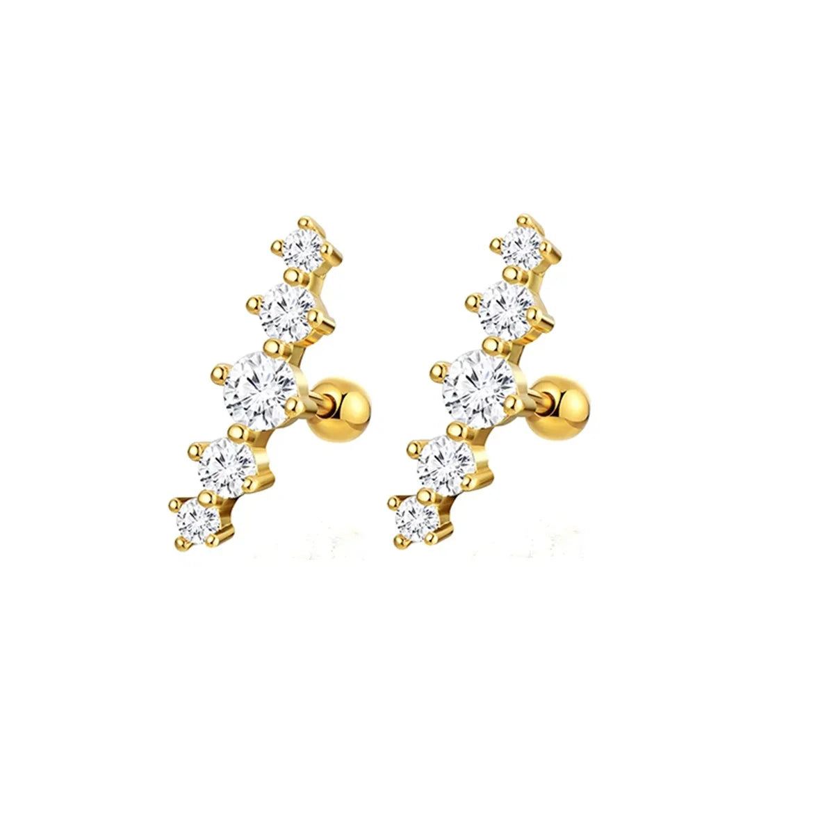 2pcs Hypoallergenic Stainless Steel Cartilage Stud Earrings,Eye Flame Moon Barbell Ba lifestyle view