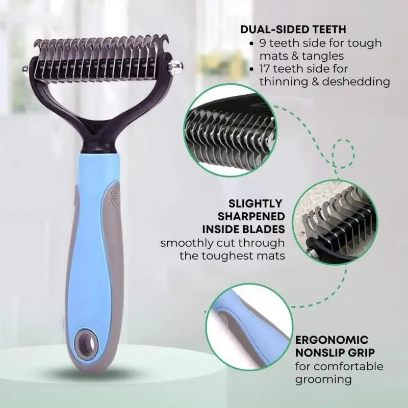 New Professional Pet Cat Hair Removal Comb Brush Dog Grooming Shedding Tools Puppy Ha lifestyle view
