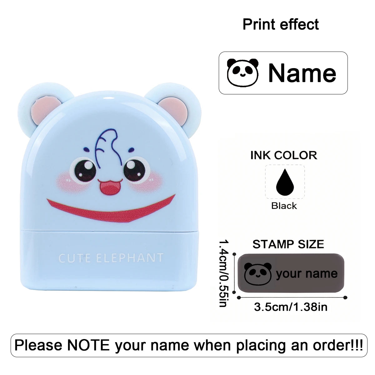 Personalized Animal Name Stamp | Custom Waterproof Clothing Label for Kids alternate view