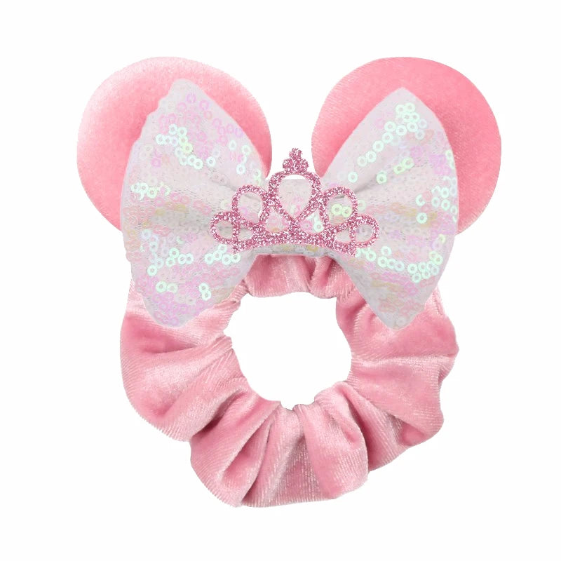 Women Ears Hair Scrunchies Velvet Hairbands For Girls Sequins Bows Headband Women Tri lifestyle view