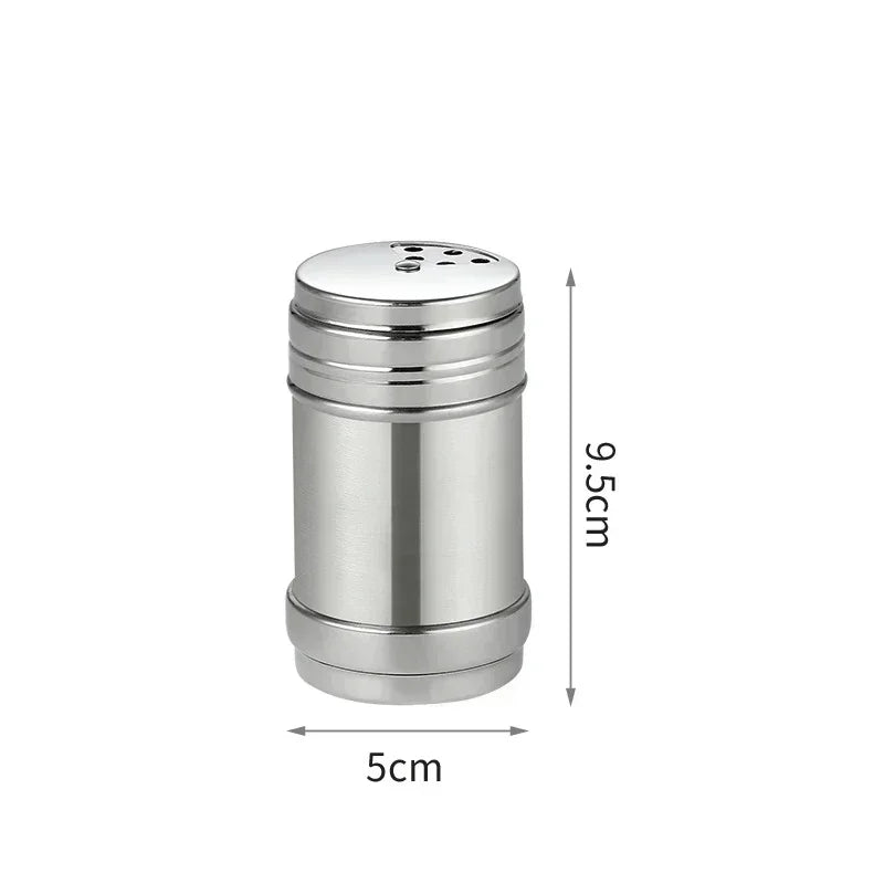 Stainless Steel Spice Jar | Rotating Cover Salt and Pepper Shaker for Barbecue and Kitch detail view