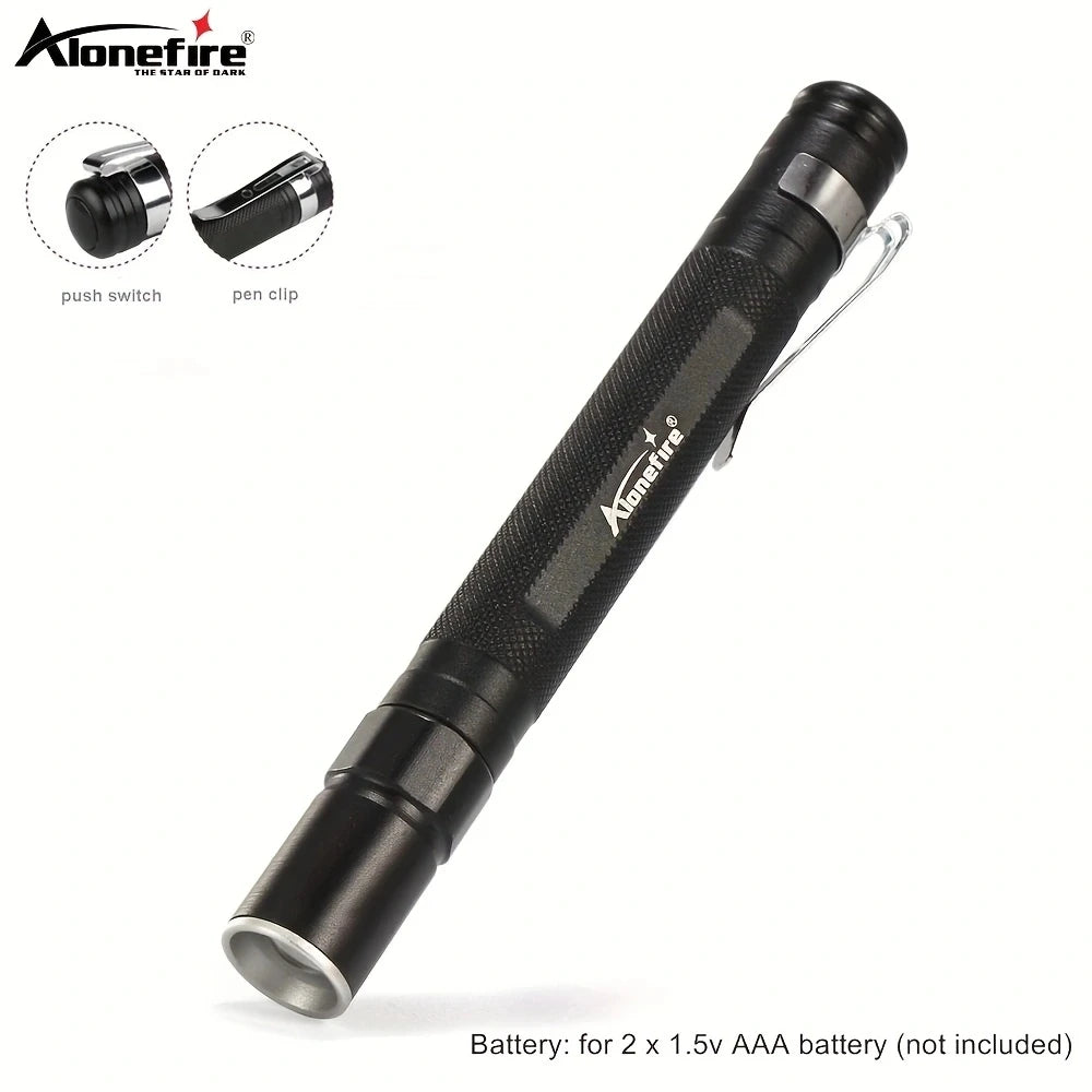 Alonefire 3W XPE LED Mini Penlight Flashlight | Portable Zoom Pocket Torch detail view