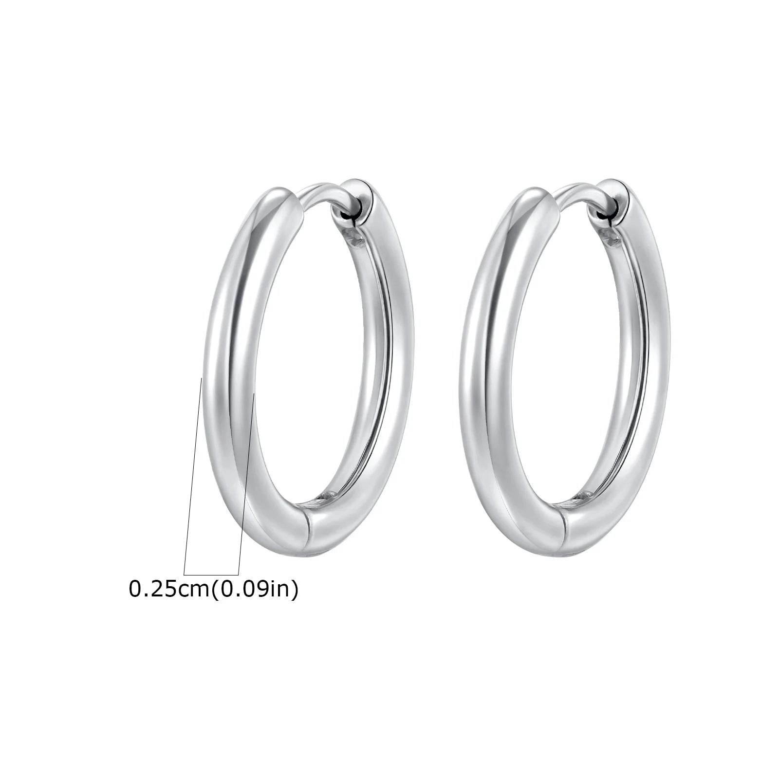 1Pair Round Circle Small Hoop Earrings for Women Men, Gold Plated Stainless Steel Lar alternate view