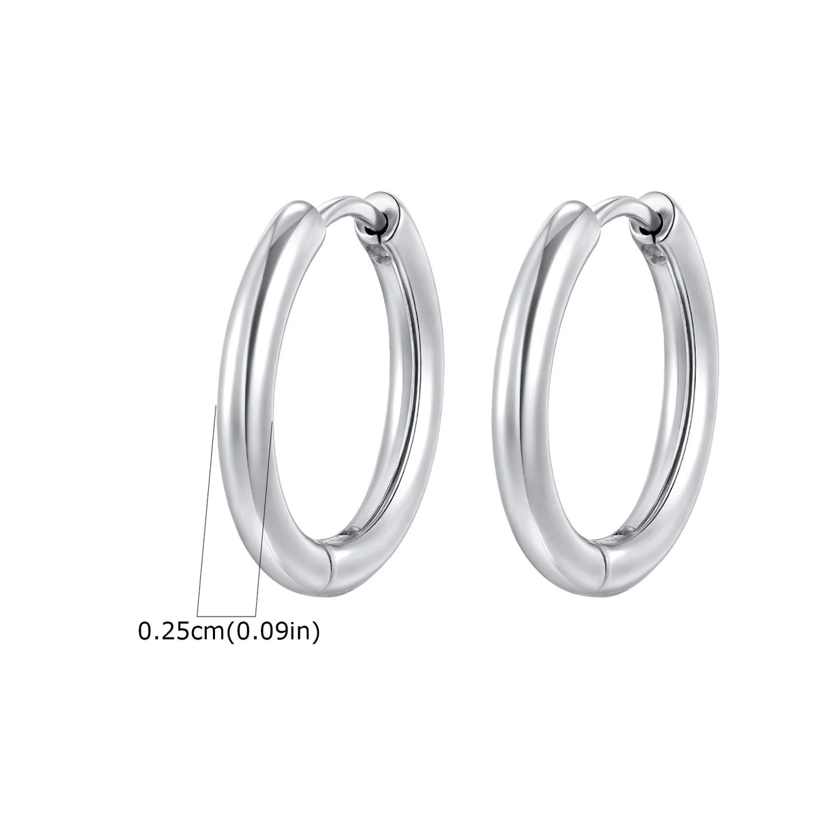 1Pair Round Circle Small Hoop Earrings for Women Men, Gold Plated Stainless Steel Lar alternate view