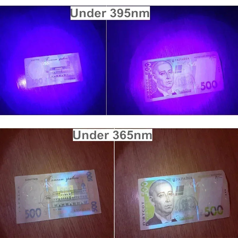 Mini UV Flashlight 365nm 380nm 395nm | Black Light Ultraviolet Lamp Torch additional angle
