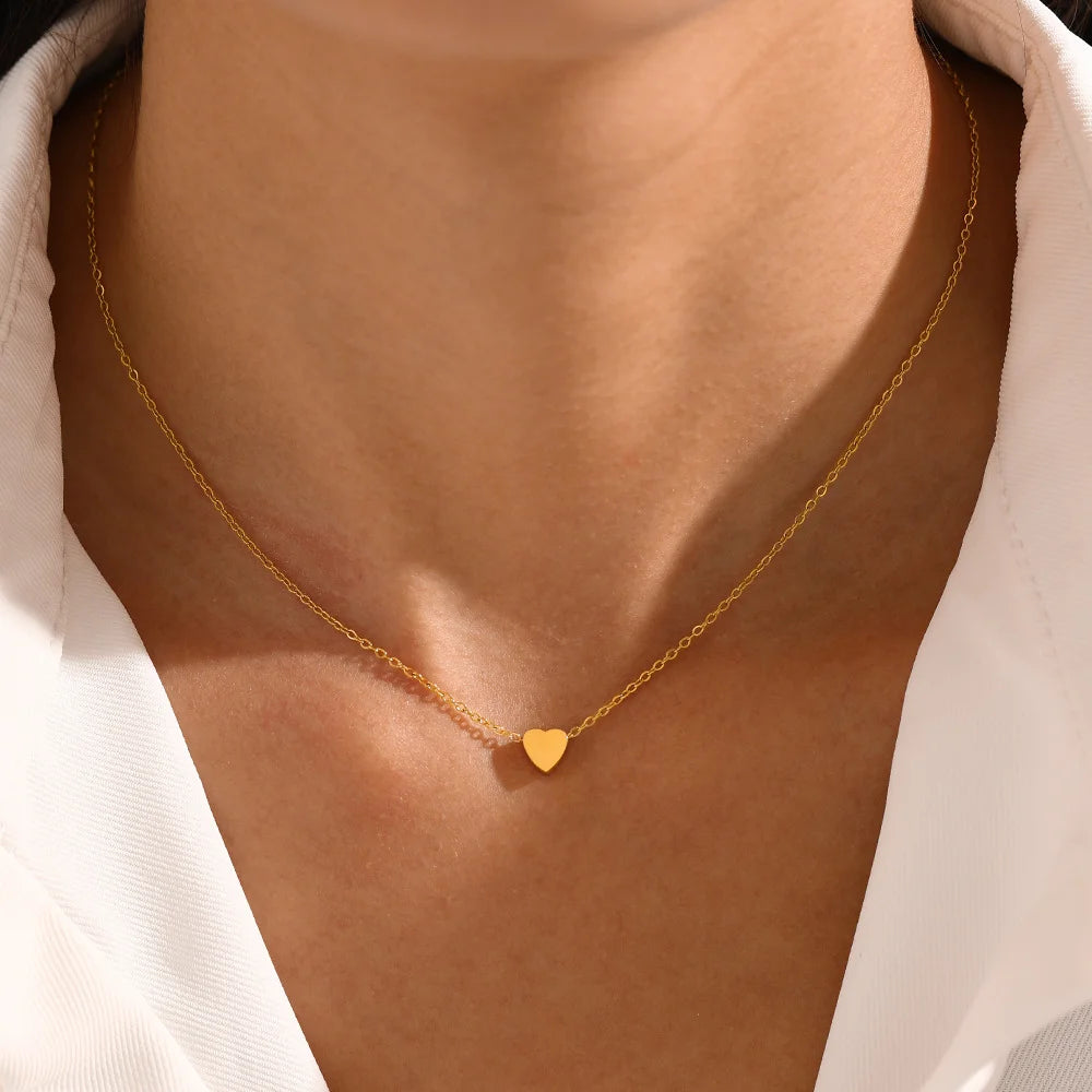 LUXUKISSKIDS Fashion Collier Simple Heart Girls Pendant Necklace Small Love Shape Sta lifestyle view