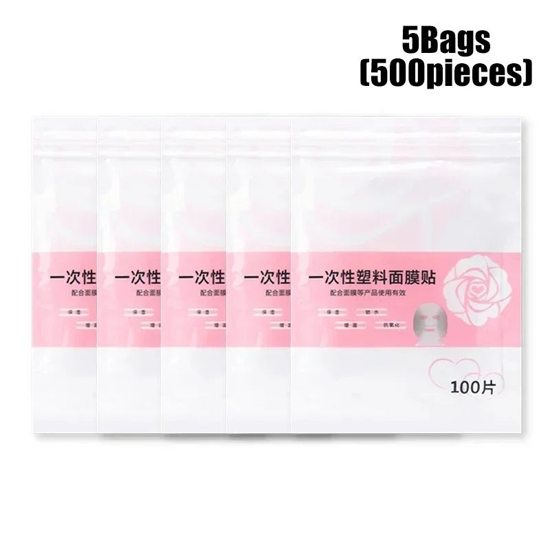 Disposable Facial Mask Wrap | Transparent Plastic Face and Neck Sticker alternate view