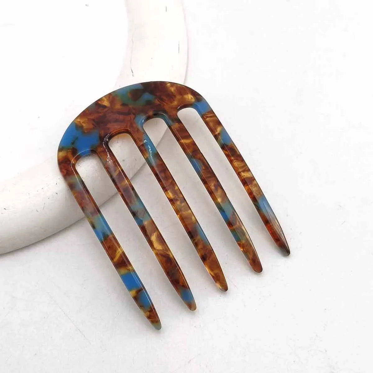 1/2/3 PCS Acetic Acid Hair Forks Five Teeth Hair Sticks U-Shape Hair Comb Bun Hairpin lifestyle view