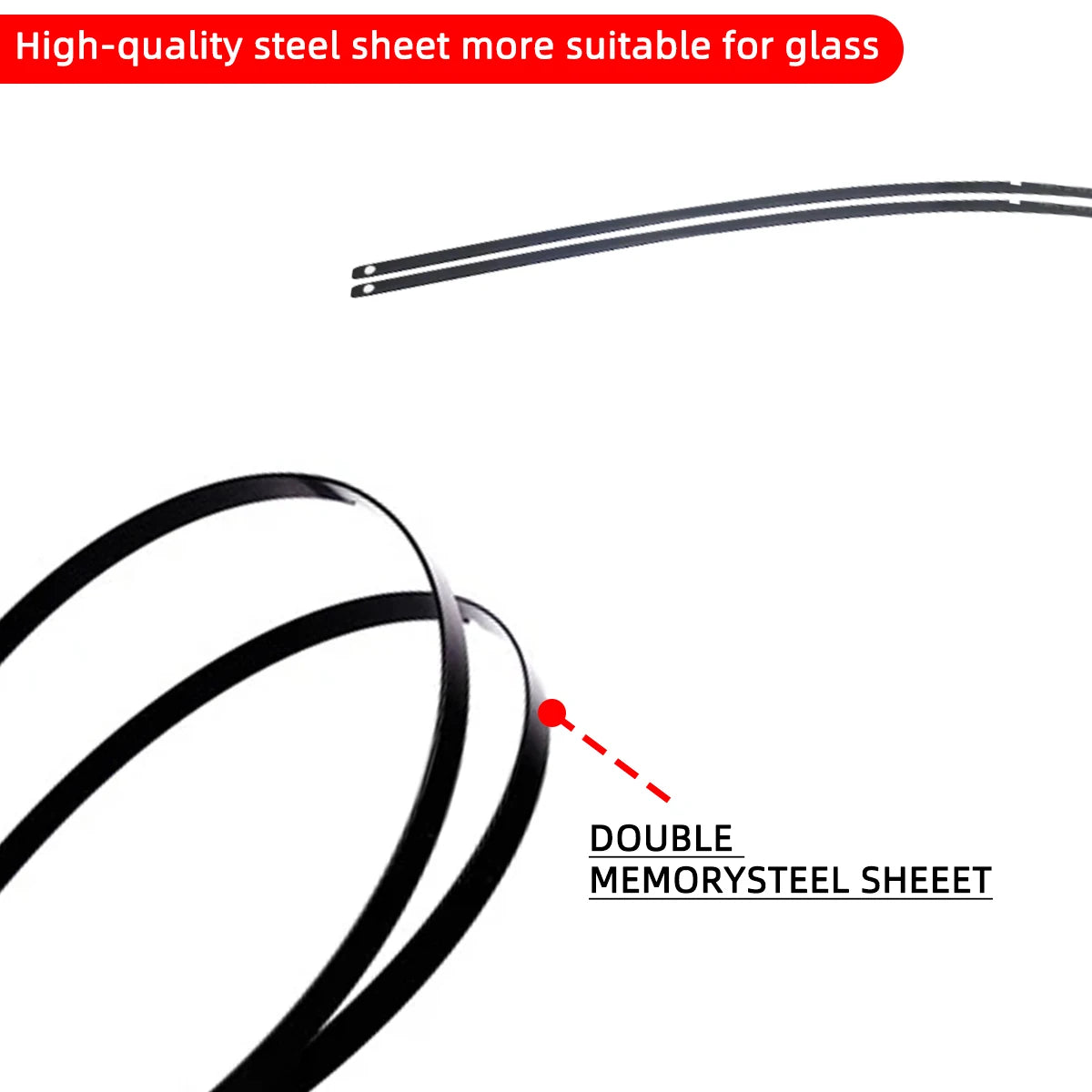 1PC Car Windshield Wiper Blades Hook Universal Soft Rubber Frameless Bracketless Car Wip detail view
