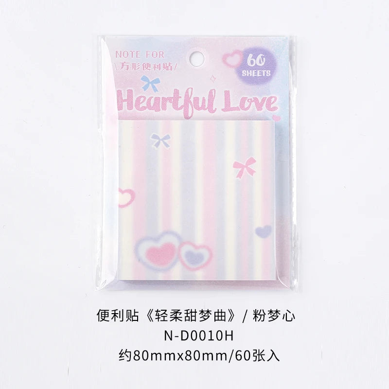 60pcs/lot Kawaii Ins Message Memo DIY Handmade close-up view