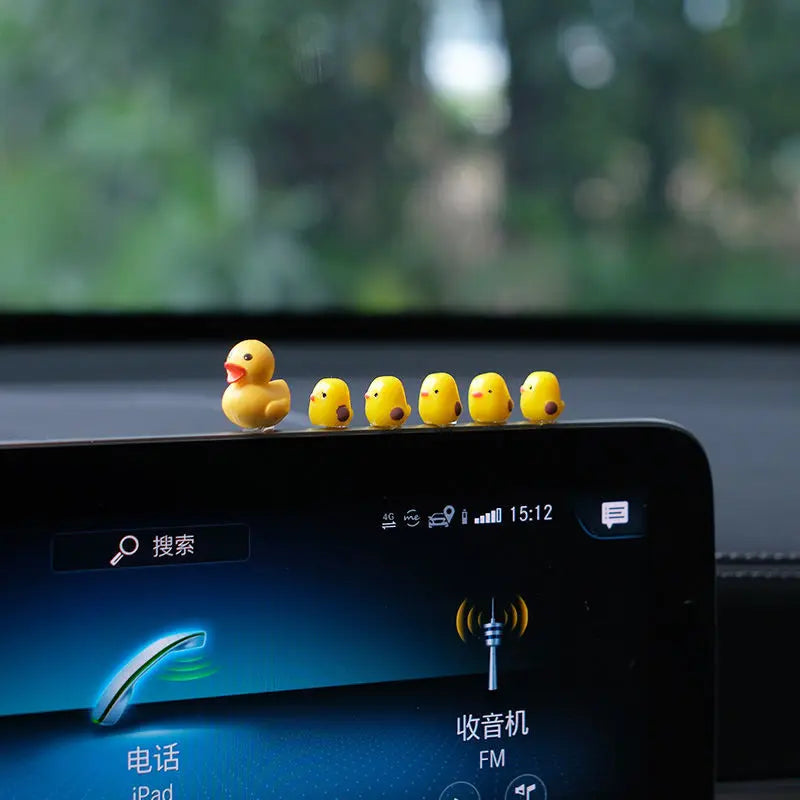 5Pcs Cute Mini Ducks Car Interior Decoration Auto Rearview Mirror Dashboard Ornamen additional angle