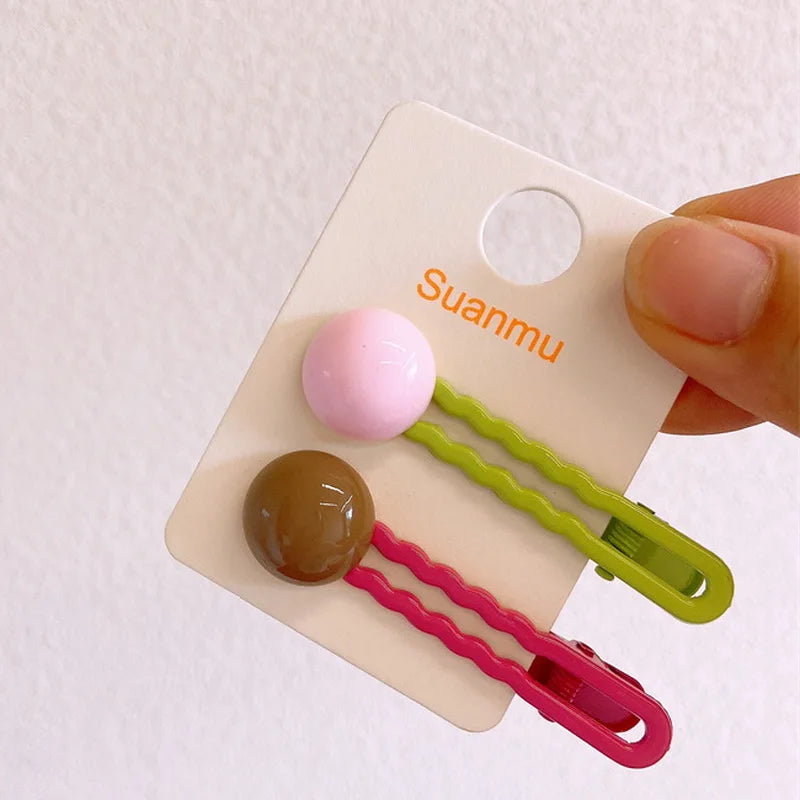 2Pcs/Set Simple Hair Clips For Girls Cute Hair Barrettes Baby Hairpins Kids Headwea additional angle