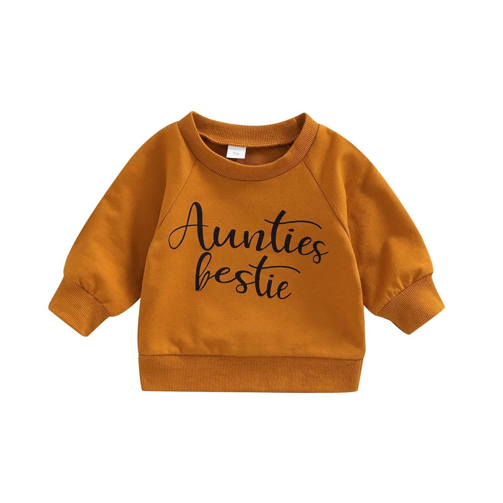 Baby Long Sleeve Letter Print Sweatshirt | Soft Cotton Blend Pullover for Girls detail view