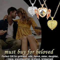 Custom Photo Pendant Necklace | Personalized Angel Wing Gift alternate view