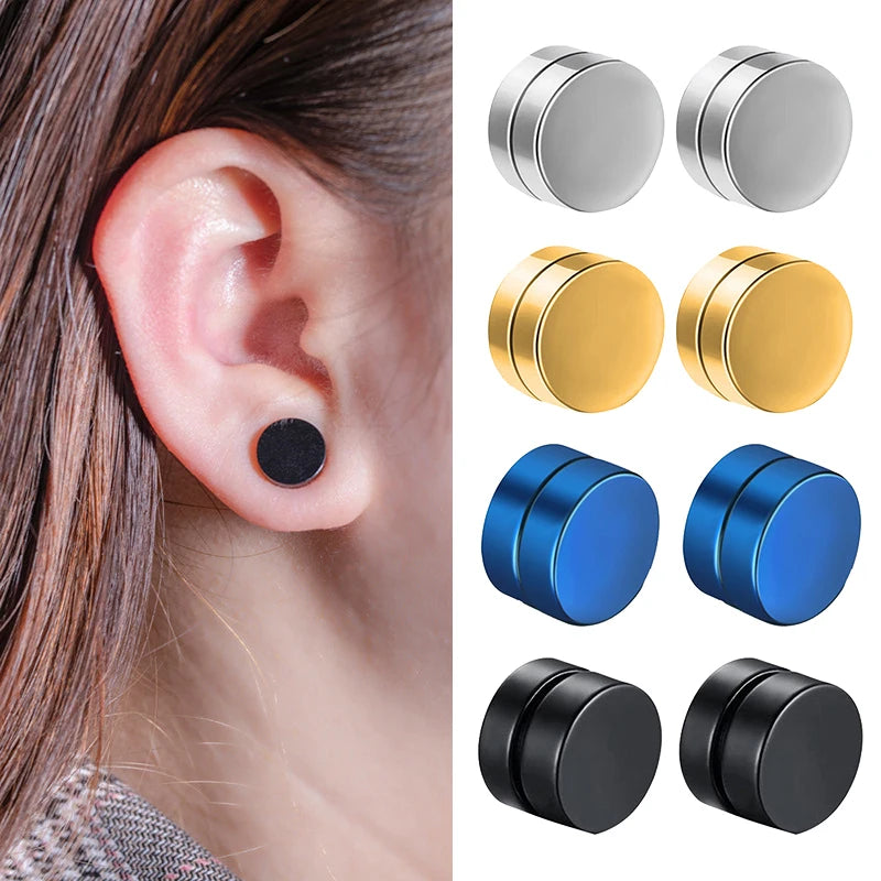 6mm/8mm/10mm/12mm Round Circle Non Piercing Strong Magnet Magnetic Mens Ear Clip Non Pie detail view