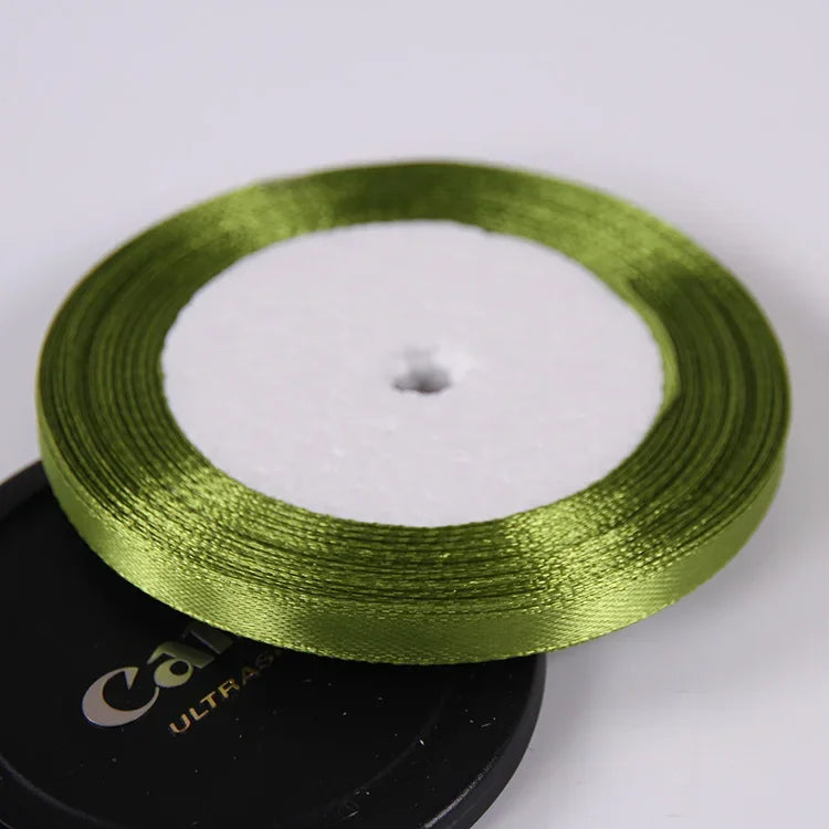22 Meters/Roll 6mm Silk Satin Ribbons Christmas Halloween Birthday Party Gift Wrapp additional angle