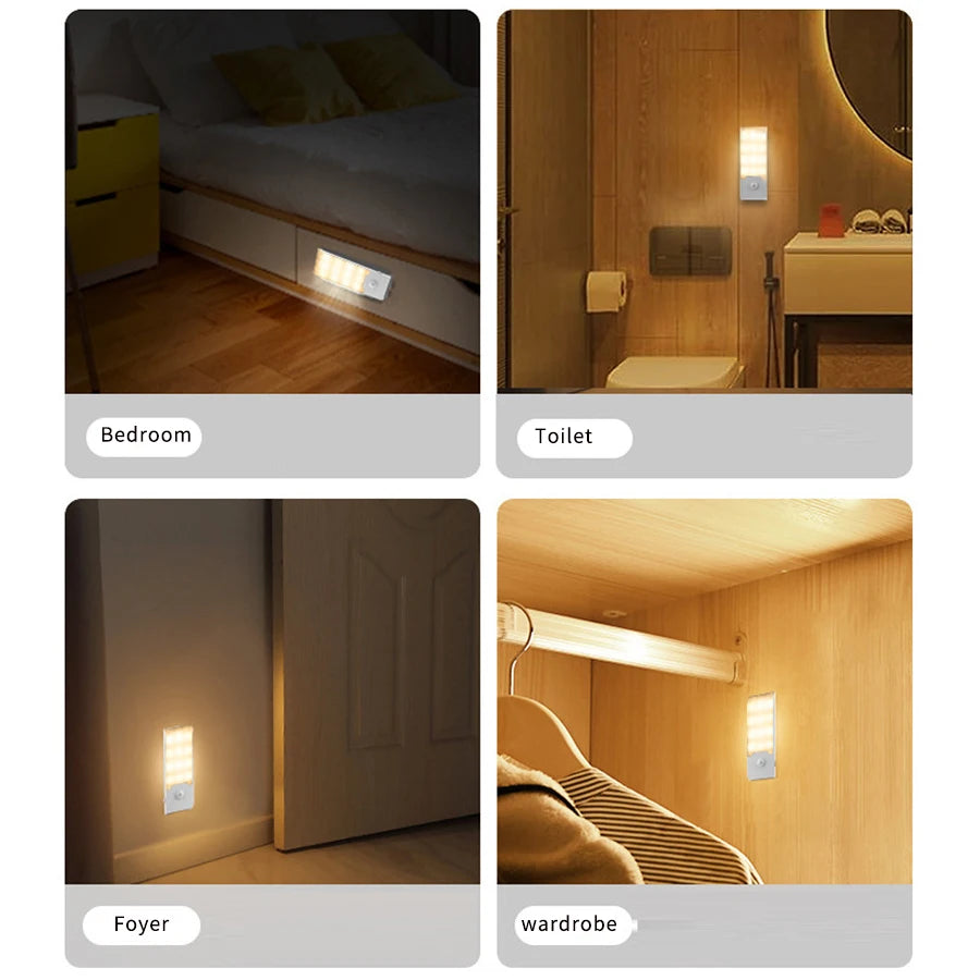 Rechargeable Motion Sensor LED Night Light | Portable Night Lamp for Bedroom Kitche additional angle