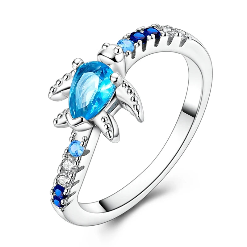 LAZA 925 Sterling Silver Colorful Rings Sparking Zirconium Bowknot Moon Sun Original R close-up view